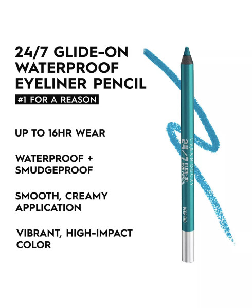 24/7 Glide-On Waterproof Eyeliner Pencil Deep End (bright metallic teal shimmer) - 5