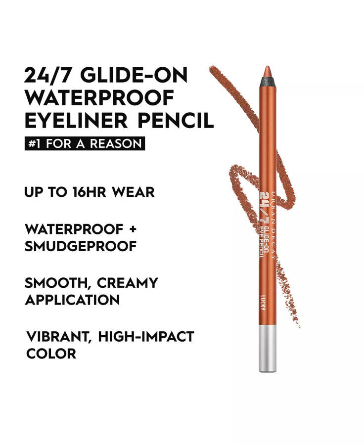 24/7 Glide-On Waterproof Eyeliner Pencil Lucky (dark copper metallic) - 5