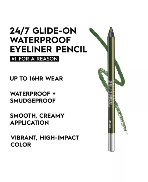 24/7 Glide-On Waterproof Eyeliner Pencil Mildew (deep forest green) - 5