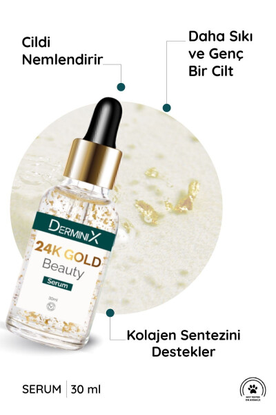 24k Gold Beauty Serum with Hyaluronic Acid and Gold Particles - 7