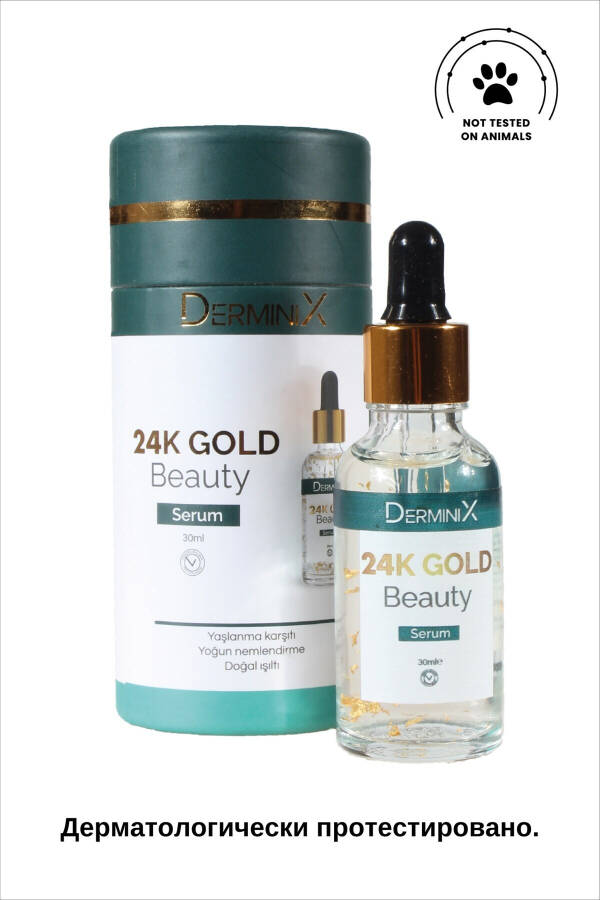 24k Gold Beauty Serum with Hyaluronic Acid and Gold Particles - 15