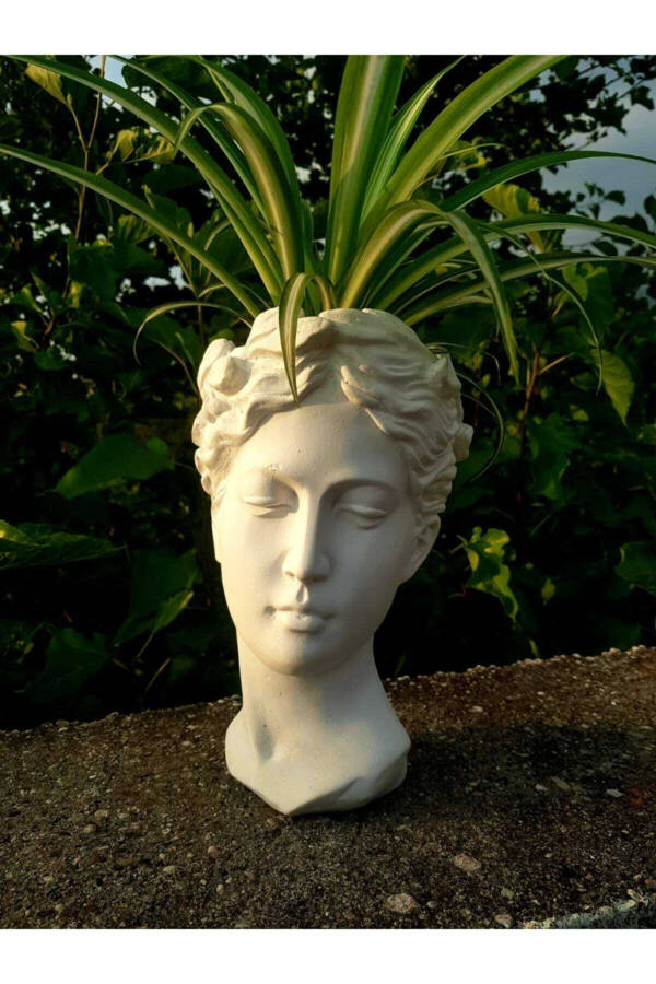 25 Cm Large White Helen Statue Vase Antique Planter Bust Figurine - 9