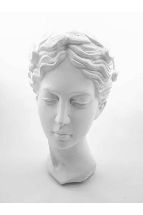 25 Cm Large White Helen Statue Vase Antique Planter Bust Figurine - 10