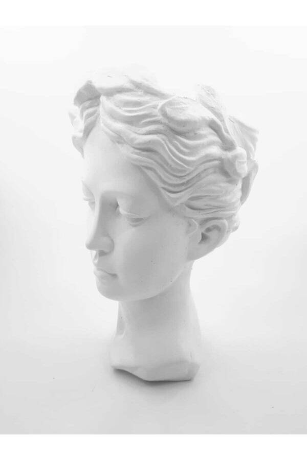 25 Cm Large White Helen Statue Vase Antique Planter Bust Figurine - 7