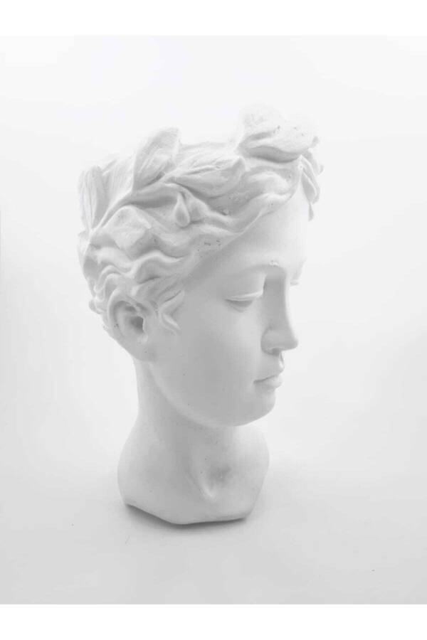 25 Cm Large White Helen Statue Vase Antique Planter Bust Figurine - 8