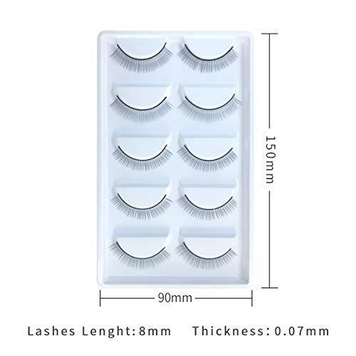 25 Pairs Practice Lashes for Lash Extensions Training Eyelash Extension Supplies Practice Lash Strips Thin Band 8mm Mimic Natural Eyelash for Mannequin Head Lash Tech Must Haves by EMEDA - 7