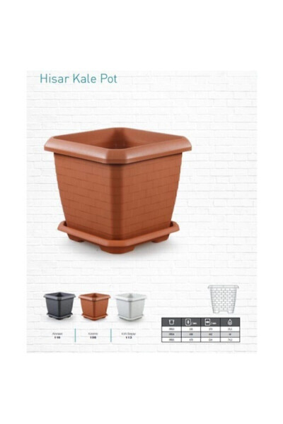 25.3 Liter Hisar Square Pot Anthracite Grey - 6