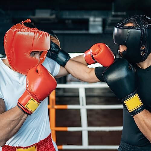 2'li Boks Başlığı Boks Ekipmanları Tayland Boksu Sparring Ekipmanları MMA Ekipmanları Muay Thai Boks Güvenlik Kaskı Erkekler Kadınlar Başlangıç ​​İçin Boks Koruyucu Ekipman - 5