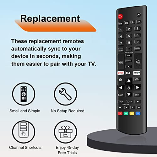 2'li Evrensel LG Akıllı TV Uzaktan Kumanda Seti, LG Akıllı TV'ler İçin Uzaktan Kumanda Yedek Parçası, Tüm LG Akıllı TV Modelleri İçin Uyumlu, AKB75095307 AKB75375604 AKB74915305 Yeni TV Uzaktan Kumandası, Netflix ve Prime Video Kısayol Tuşları ile - 6