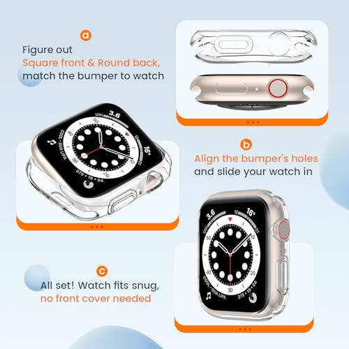 [2'li Paket] Goton Apple Watch Series SE2 SE 6 5 4 44mm İçin Tampon Kılıf, Ultra İnce Yumuşak TPU Darbeye Dayanıklı Kılıf Kapak Tampon Koruyucu iWatch Aksesuarları İçin (Ekran Koruyucu Yok) 44mm Şeffaf+Şeffaf - 6