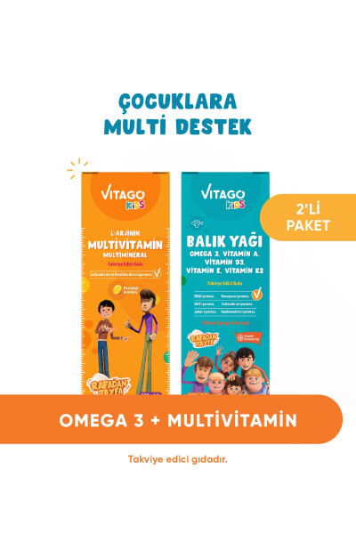 2'li Paket Kids Balık Yağı + Multivitamin Şurup - 1