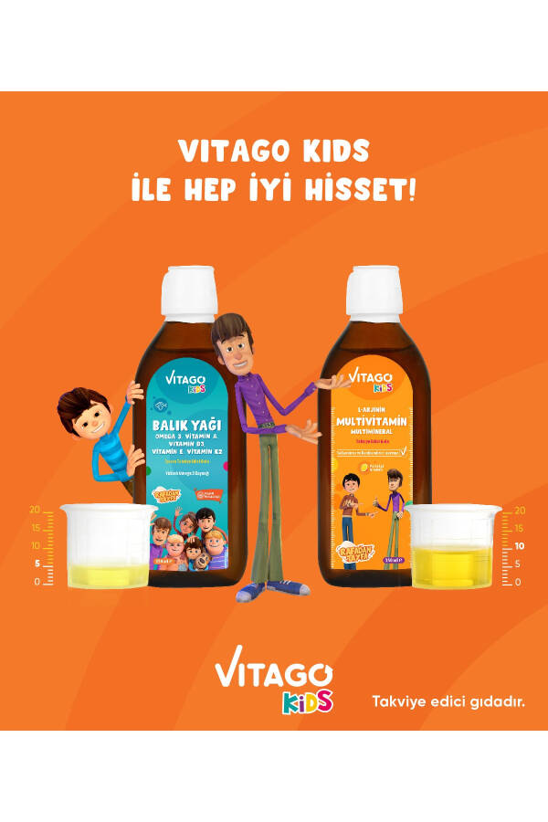 2'li Paket Kids Balık Yağı + Multivitamin Şurup - 3