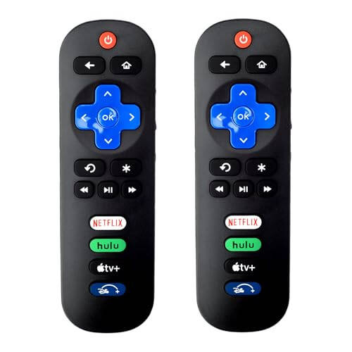 【2'li Paket】 Roku TV İçin Yeni Evrensel TV Kumandası，Sadece Roku TV İle Uyumlu Yedek Kumanda, TCL Roku/Hisense Roku/Onn Roku TV İçin Yedek (Roku Stick ve Box İçin Değil) - 1