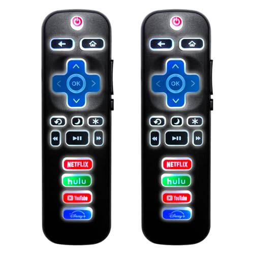 (2'li Paket) Roku TV ile Uyumlu Evrensel TV Kumandası Yumuşak Koruyucu Kılıf ile, TCL Roku/Hisense Roku/Onn Roku TV için Yedek Kumanda (Roku Stick ve Box için değil), Siyah - 8