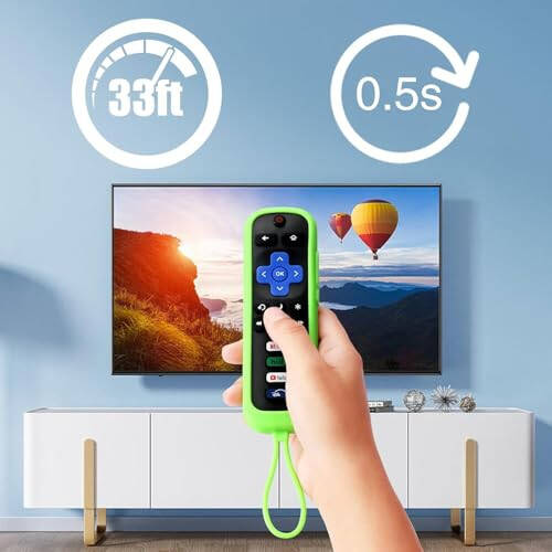 (2'li Paket) Roku TV ile Uyumlu Evrensel TV Kumandası Yumuşak Koruyucu Kılıf ile, TCL Roku/Hisense Roku/Onn Roku TV için Yedek Kumanda (Roku Stick ve Box için değil), Siyah - 5