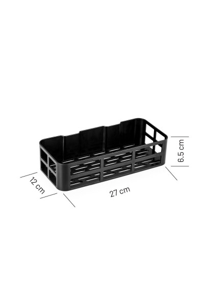 2'li Set Banyo Duş Rafı Şampuanlık Sabunluk Siyah YAPIŞKANLI Duş Organizer Suya Dayanıklı Plastik - 21