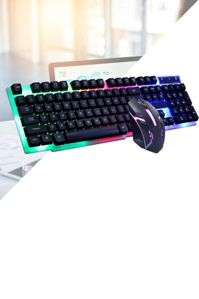 3 in 1 Gamer Keyboard Set Wired Rgb Illuminated Set Gamer Pc Gaming Set Keyboard - 9