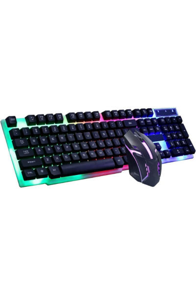 3 in 1 Gamer Keyboard Set Wired Rgb Illuminated Set Gamer Pc Gaming Set Keyboard - 8