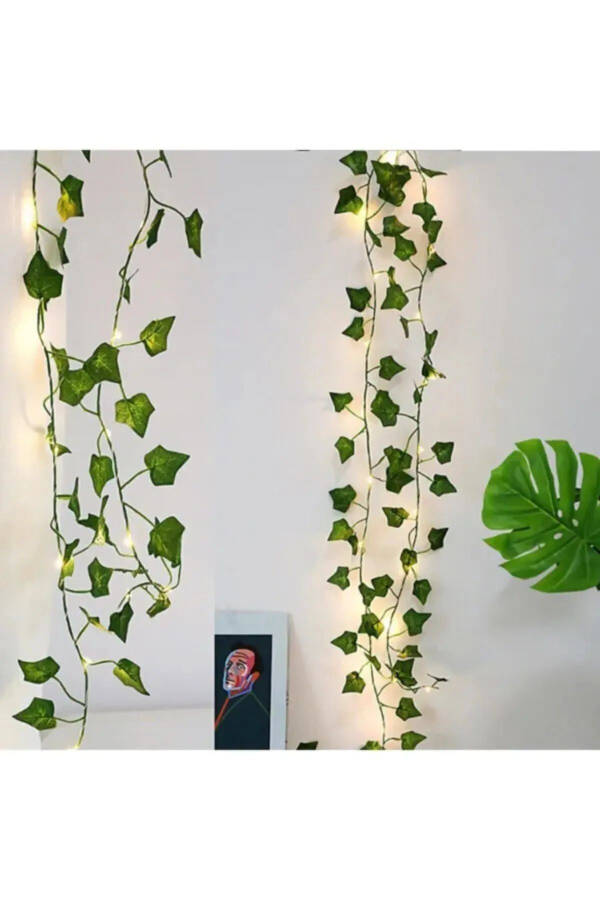 3 Meter Fairy LED String Lights Large-Leaved Artificial Vine Plane Tree Decorative Ornament - 1