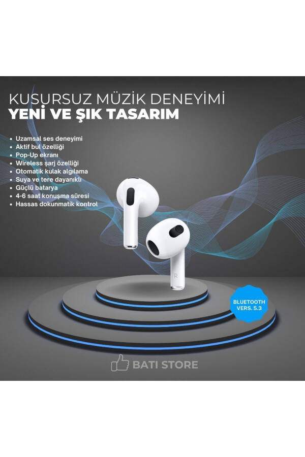 3. Nesil Ios-android Uyumlu Yeni Nesil Bluetooth Kulaklık A+++ Karışık Renk Kılıf Hediyeli - 2