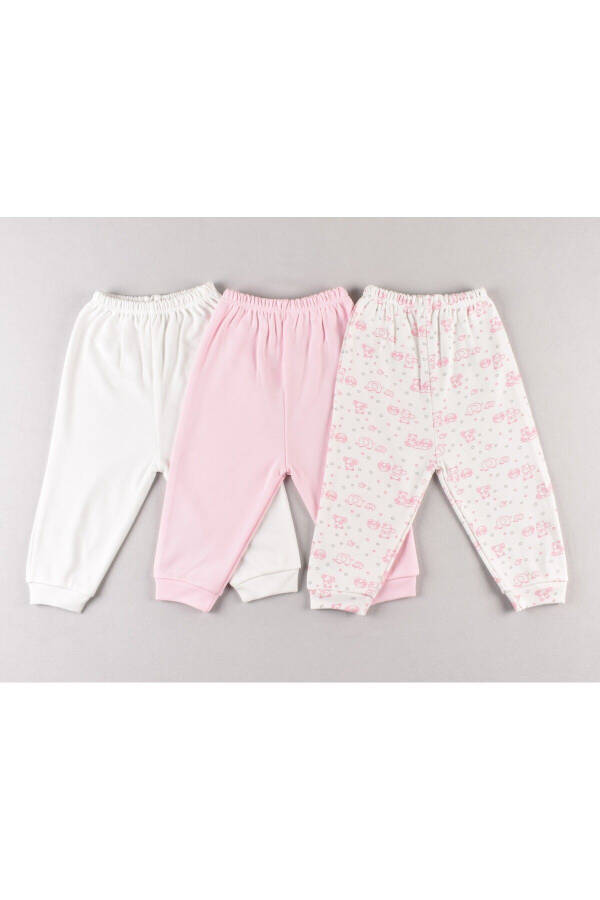 3 Pack Baby Cotton Pants with Elephant Pattern - 4