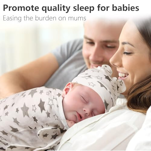 3 Pack Baby Swaddle Blanket with Hats Set for 0-3 Months Newborn Sacks Soft Cotton Wearable for Baby Boy and Girl (Gray) - 35