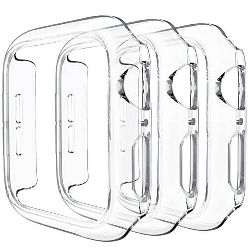 3 Pack Compatible for Apple Watch Case 44mm Series 6 Series 5 Series 4 / SE, Hard PC Bumper Case Protective Cover Frame [NO Screen Film] Compatible for iWatch Accessories 44mm, Clear/Clear/Clear - 1