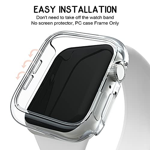 3 Pack Compatible for Apple Watch Case 44mm Series 6 Series 5 Series 4 / SE, Hard PC Bumper Case Protective Cover Frame [NO Screen Film] Compatible for iWatch Accessories 44mm, Clear/Clear/Clear - 6