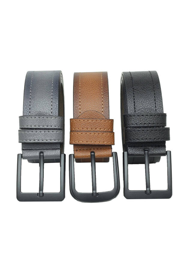 3 Pack Men's Belt Suitable for Denim and Canvas - 19