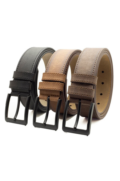 3 Pack Men's Belt Suitable for Jeans and Canvas - 25