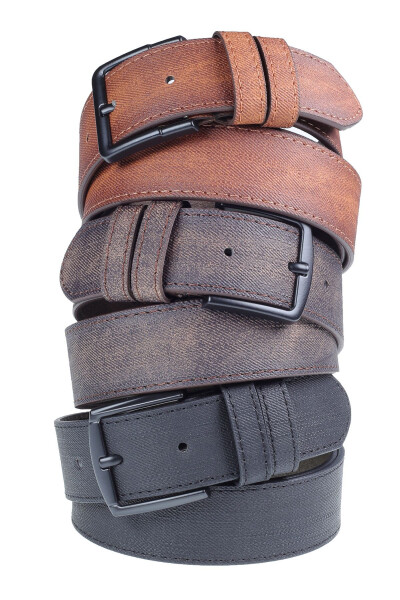 3 Pack Men's Belt Suitable for Jeans and Canvas - 1