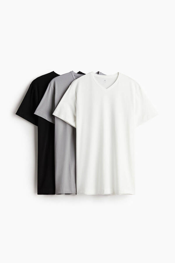 3 Pack Slim Fit V-Neck T-Shirt - 1