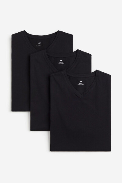 3 Pack Slim Fit V-Neck T-Shirt - 1