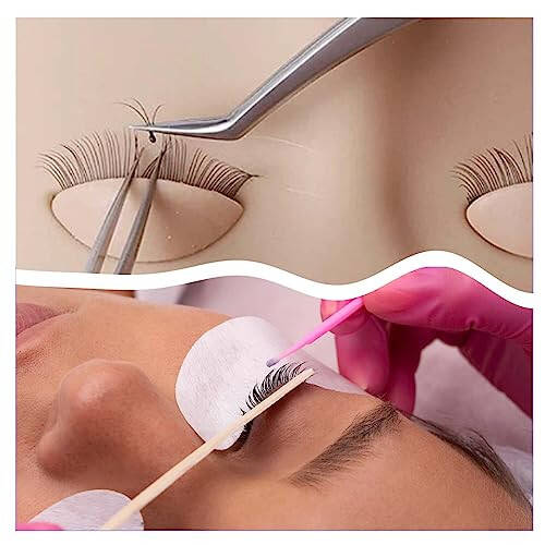 3 Pairs Replacement Eyelids for Mannequin Head Practice Eyelids for Eyelash Extensions Eyelids Realistic Eyelids Silicone with Eyelashes Practice Eyelash Eyelids for Eyelash Training Makeup - 4