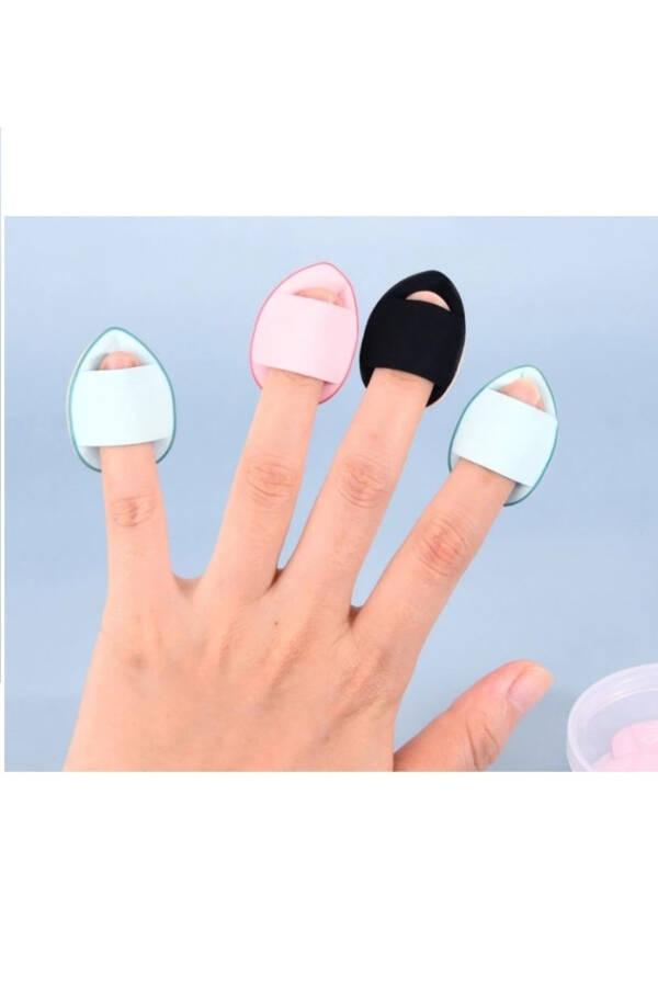 3 Pcs Mini Cosmetic Puff Finger Face Makeup Sponge Under Eye Concealer Dry Wet Cloth Sponge - 1