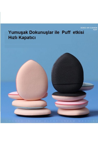 3 Pcs Mini Cosmetic Puff Finger Face Makeup Sponge Under Eye Concealer Dry Wet Cloth Sponge - 5