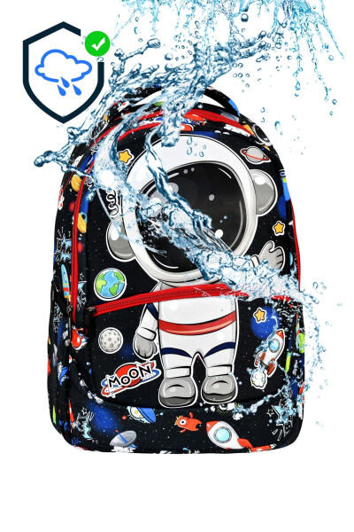 3-Piece Elementary School Astronaut Patterned, Boys' Lunch Bag and Pencil Case School Backpack - 7