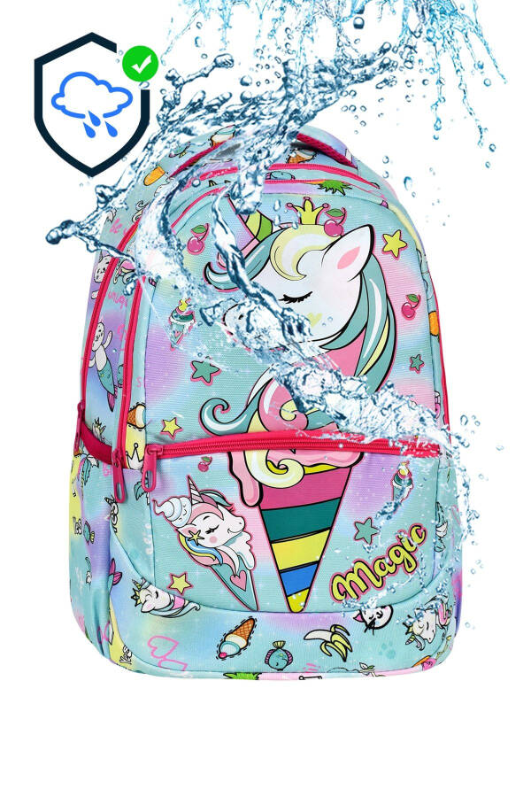 3-Piece Elementary School Unicorn Patterned, Girls' Lunch Box and Pencil Case School Bag - 7