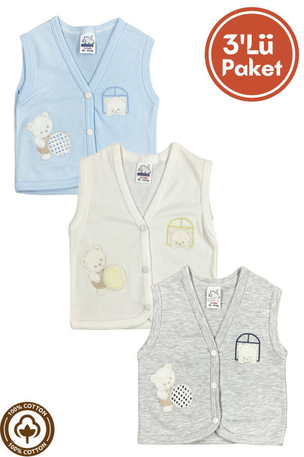 3-piece organic cotton baby vest set for 3-6-9 months babies - 1