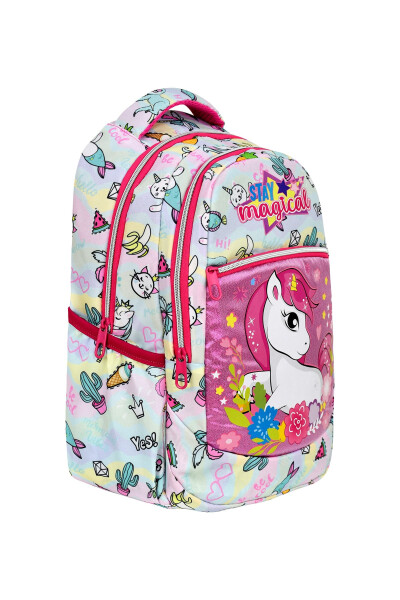 3-Piece School Set, Unicorn Patterned Elementary School Bag Lunch Bag Pencil Case - 2