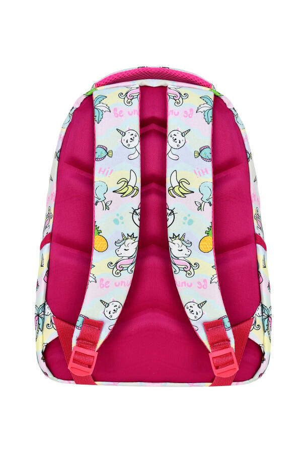 3-Piece School Set, Unicorn Patterned Elementary School Bag Lunch Bag Pencil Case - 4