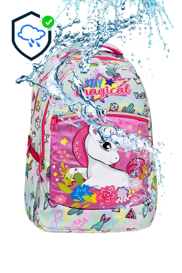 3-Piece School Set, Unicorn Patterned Elementary School Bag Lunch Bag Pencil Case - 5