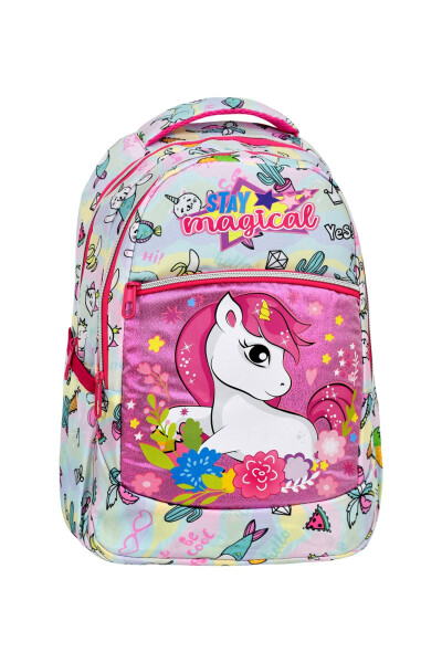 3-Piece School Set, Unicorn Patterned Elementary School Bag Lunch Bag Pencil Case - 6