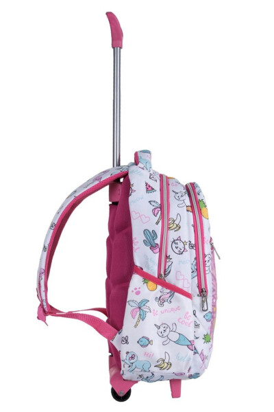 3-Piece School Set with Wheels, Unicorn Patterned Elementary School Bag Lunch Bag Pencil Case - 2