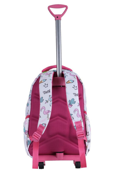 3-Piece School Set with Wheels, Unicorn Patterned Elementary School Bag Lunch Bag Pencil Case - 3