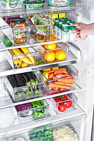 3-Piece Set Tall Clear Refrigerator & Cabinet Organizer - 4