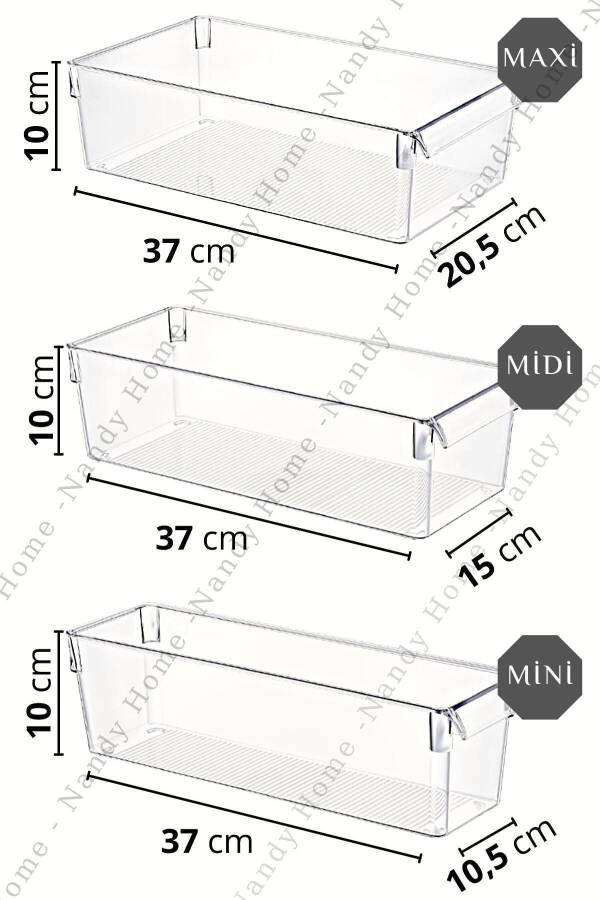 3-Piece Set Tall Clear Refrigerator & Cabinet Organizer - 5