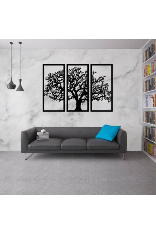 3 Piece Wooden Decorative Tree Wall Art 58x85cm Ads5116 - 1