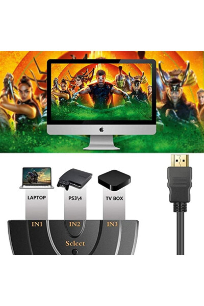 3-портовый 4k HDMI-сплиттер адаптер HDMI-сплиттер 3-портовый HDMi-сплиттер переключатель Full HD HDMI-переключатель - 3