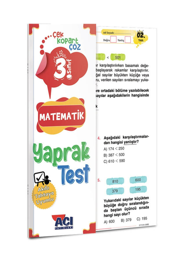 3-sinf Matematika Turk tili Fan Hayot haqida bilish Ingliz tili Barg Test to'plami 5 Ta Test - 9